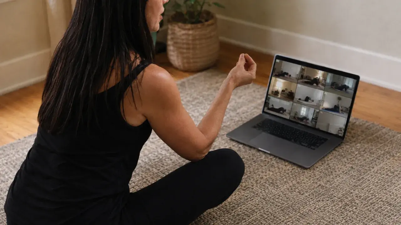 Dayana Pereira teaching a live online session
